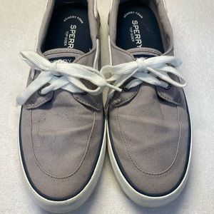 Sperry Classic Topsiders  Woman’s 8.5 Grey Can As Boating Casual Vacation Comfy